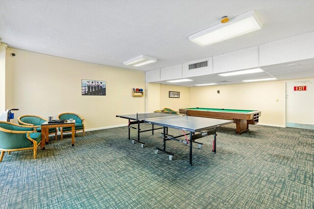 1147 Hillsboro Mile Unit 701, Hillsboro Beach, FL 33062 - rec room featuring pool table, baseboards, carpet flooring, and visible vents