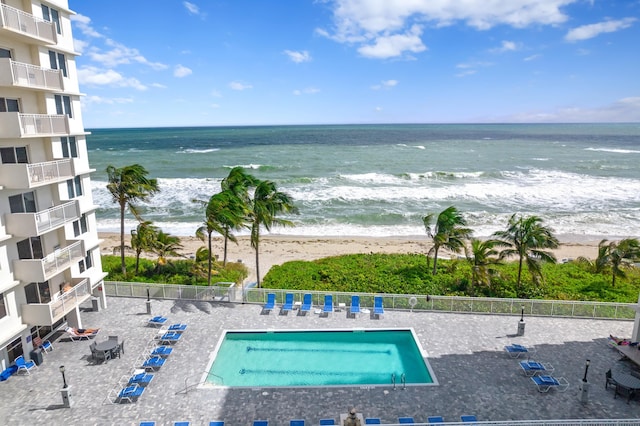 water view with a view of the beach