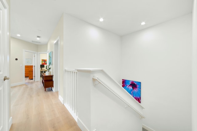 hallway featuring light wood-type flooring