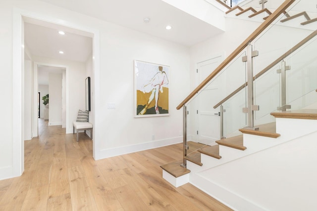 interior space with hardwood / wood-style flooring