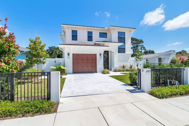 view of front of house with a garage