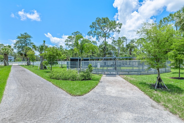 view of community featuring a yard