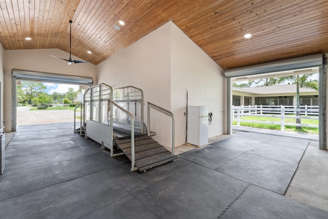 interior space featuring wooden ceiling