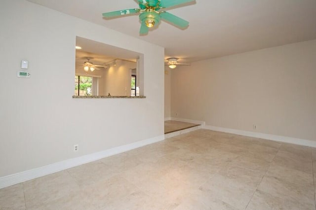 spare room featuring ceiling fan