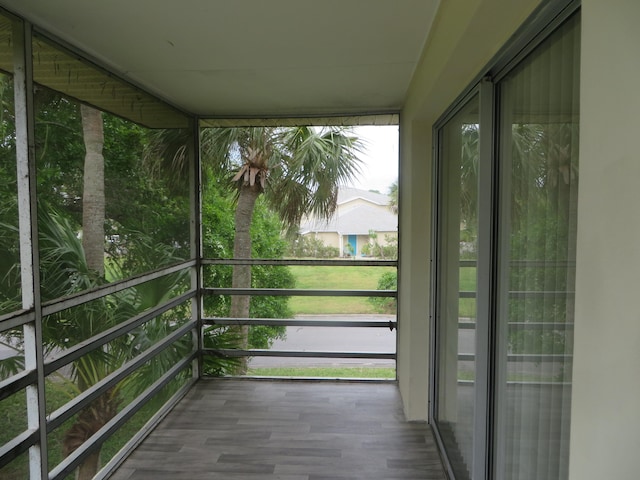 view of unfurnished sunroom