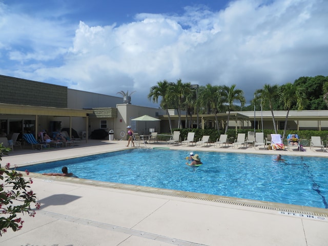 view of pool featuring a patio area