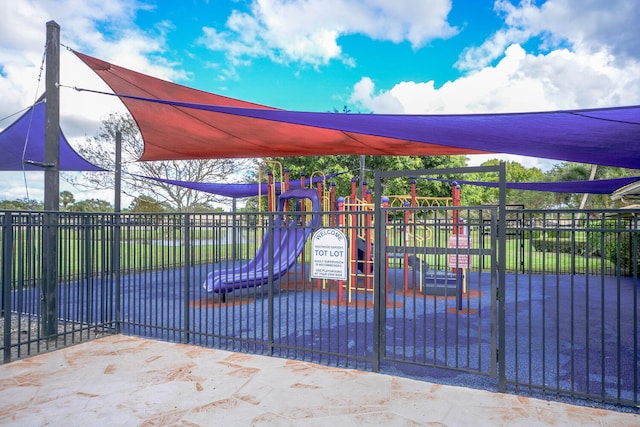 community play area with fence