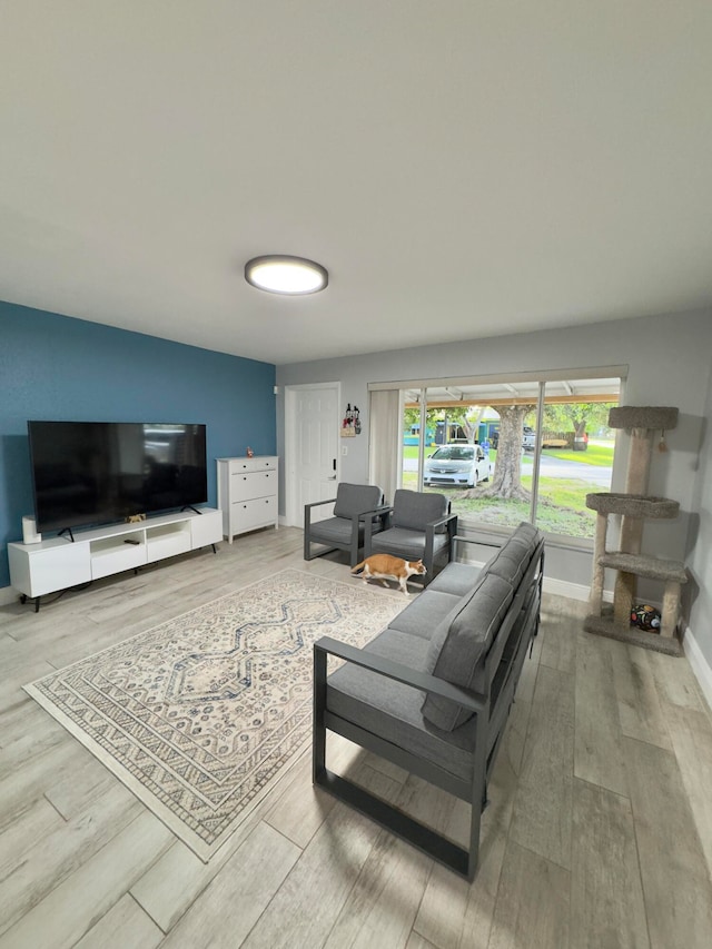 living room featuring hardwood / wood-style flooring