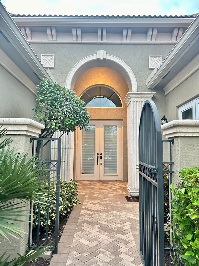 entrance to property with french doors