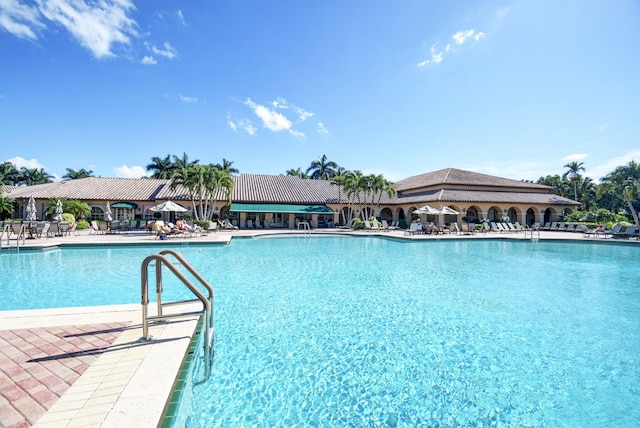 view of pool with a patio