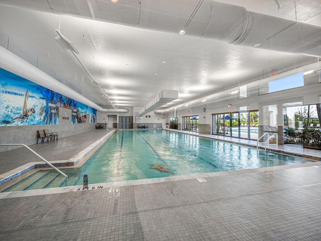 view of swimming pool featuring a patio