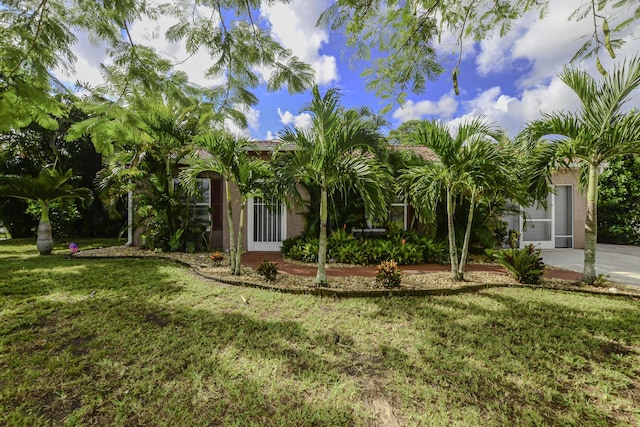 view of front facade with a front yard