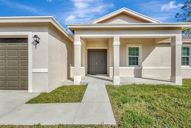 property entrance featuring a garage