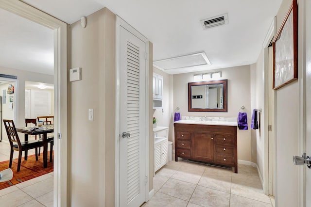 bathroom featuring vanity and tile patterned floors