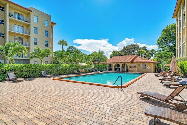 view of pool with a patio