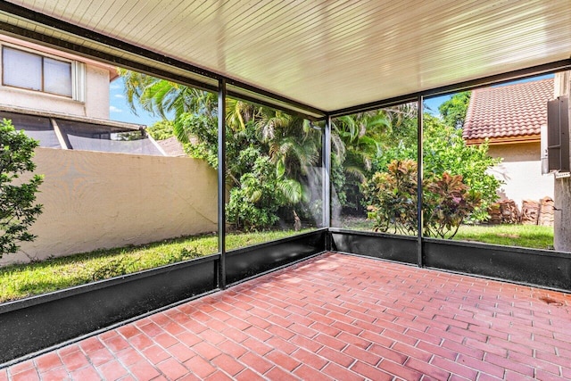 view of unfurnished sunroom