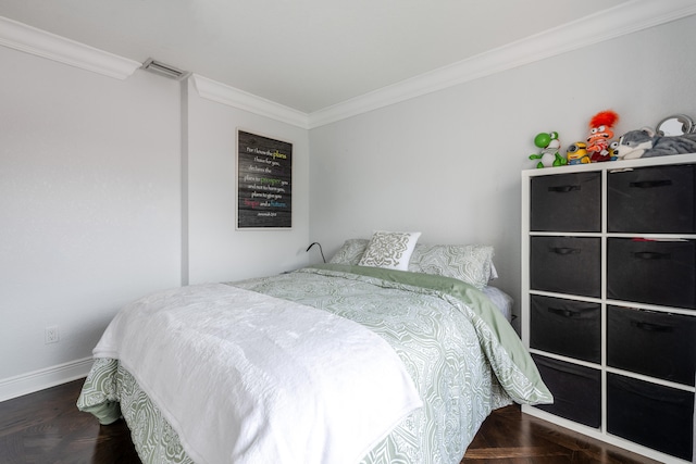 bedroom featuring ornamental molding