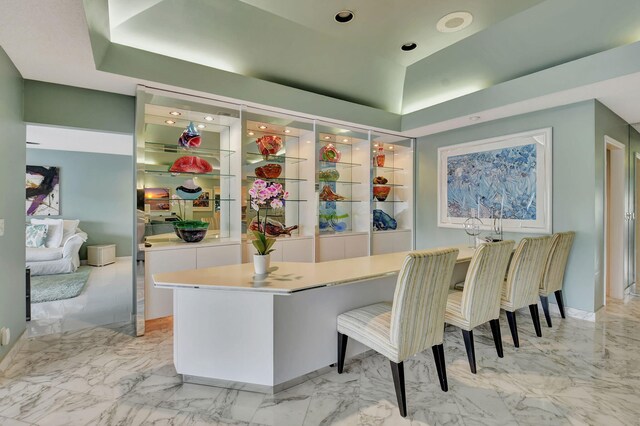 living room with a raised ceiling