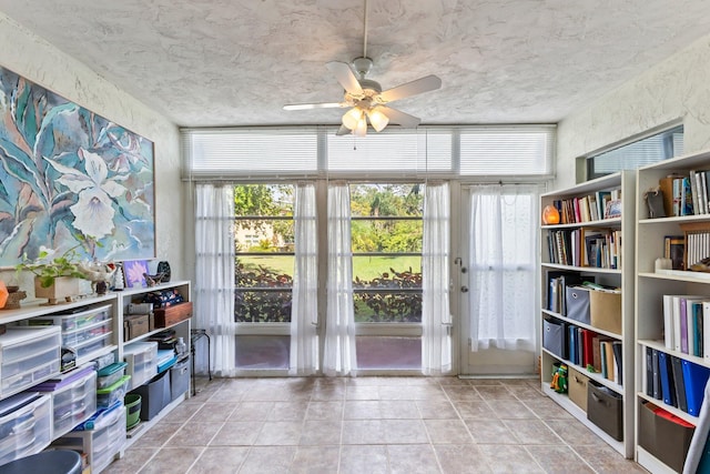 2950 SE Ocean Blvd Unit 38-2, Stuart, FL 34996 - living area featuring a ceiling fan and tile patterned floors