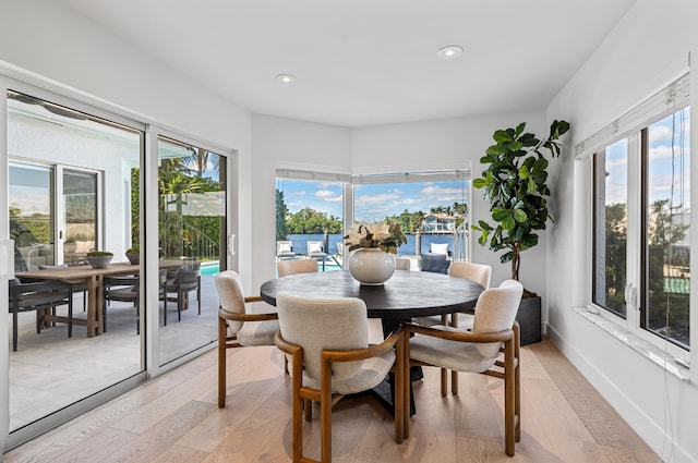 1026 Seasage Dr, Delray Beach, FL 33483 - dining room with plenty of natural light, recessed lighting, and light wood-style flooring