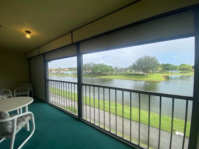 balcony with a water view