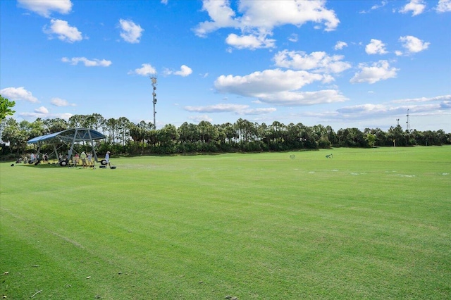 surrounding community featuring a lawn