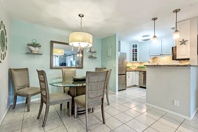 view of tiled dining room