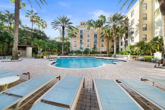 view of pool with a patio area