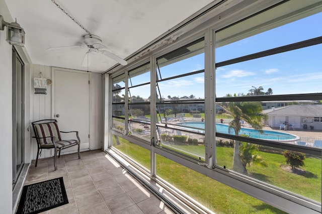 5540 N Ocean Blvd Unit 204, Ocean Ridge, FL 33435 - sunroom with a ceiling fan