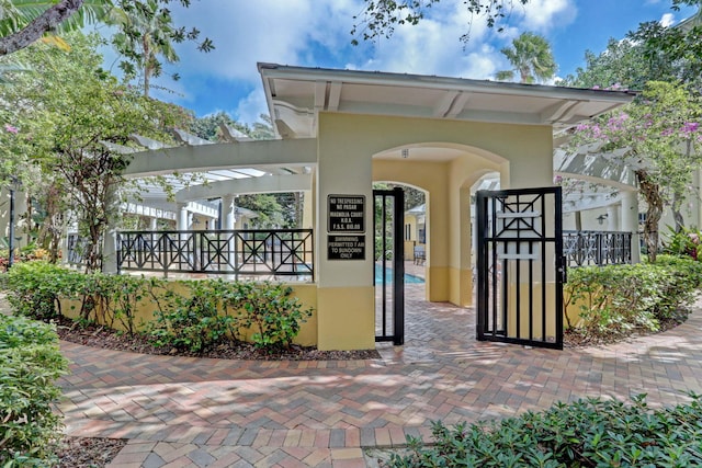 view of property's community with a swimming pool