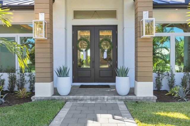 view of front of house with a front lawn and a garage