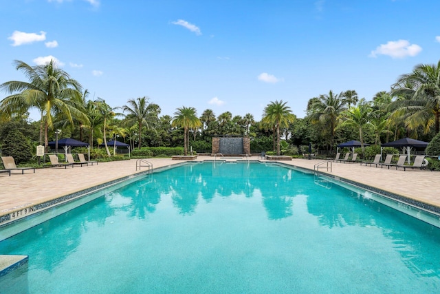 view of pool with a patio area