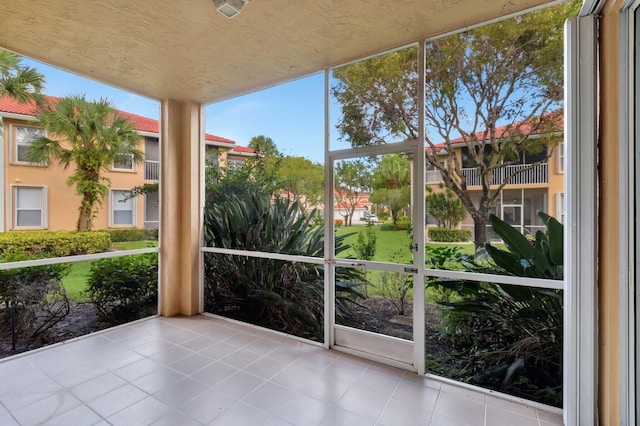 view of unfurnished sunroom