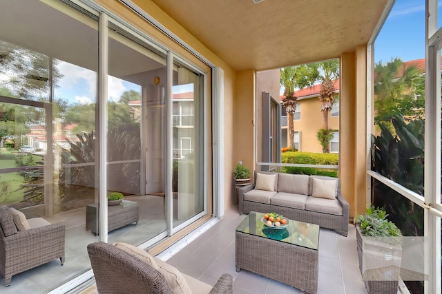 view of sunroom