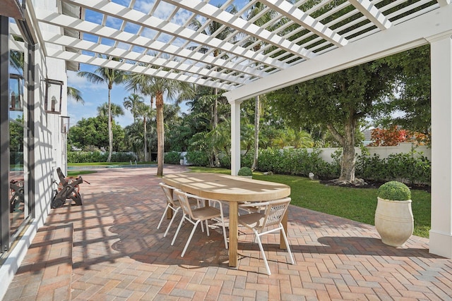 view of patio / terrace with a pergola