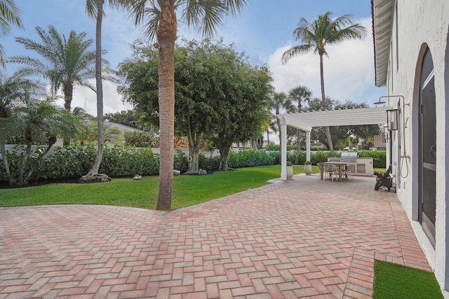 view of patio with a pergola