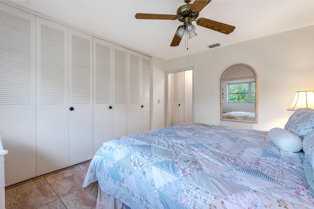 bedroom featuring ceiling fan