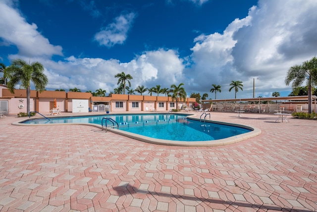 view of pool featuring a patio area