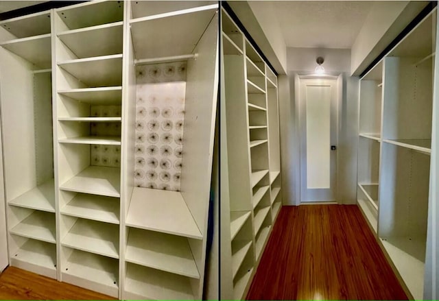 walk in closet featuring hardwood / wood-style floors