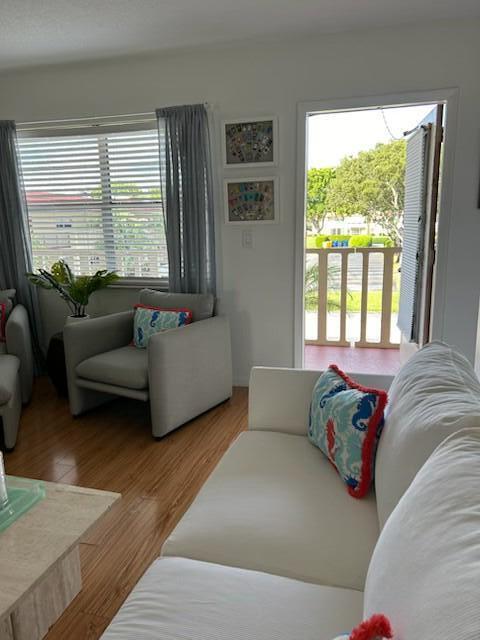 living room with light wood-type flooring