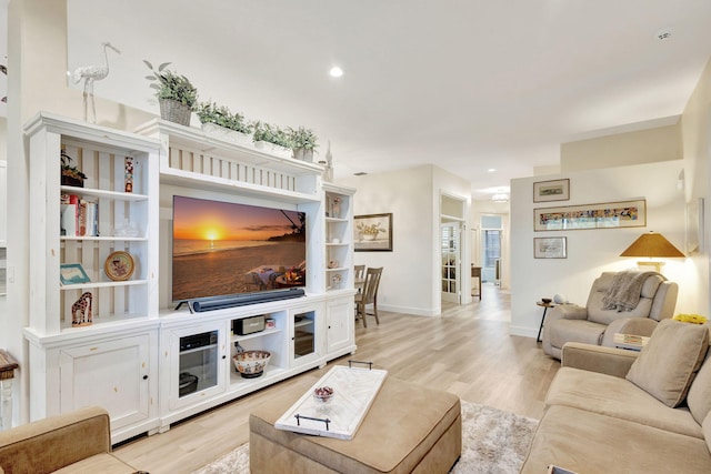 living room featuring light hardwood / wood-style floors