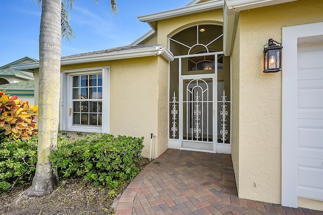 entrance to property with a garage