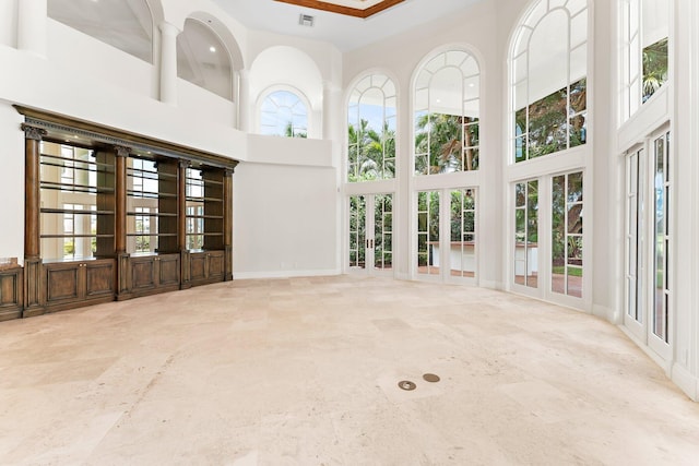 interior space featuring french doors and visible vents
