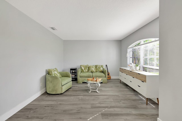 living area featuring light wood-type flooring