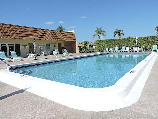 view of pool featuring a patio