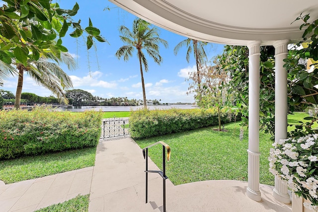 425 Worth Ave Unit 2F, Palm Beach, FL 33480 - view of green lawn with a water view