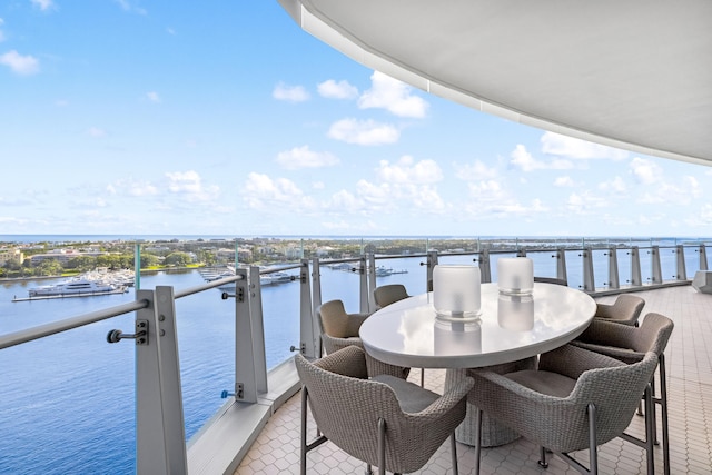 balcony with a water view