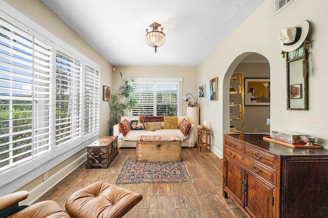 living room featuring hardwood / wood-style flooring