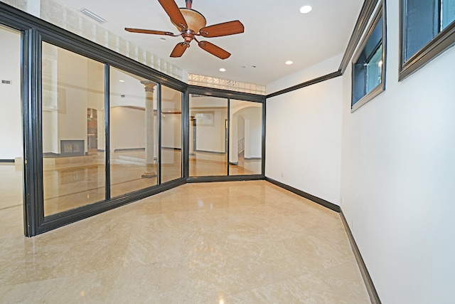 empty room with ceiling fan