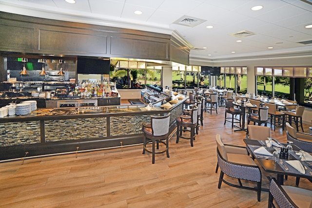 dining room featuring light hardwood / wood-style floors